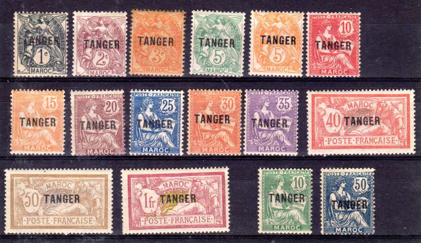 Maroc -TANGER; Types 1902 - 03; YT 80 - 95; selon Scan, Neuf *, (MH) Lot 51661