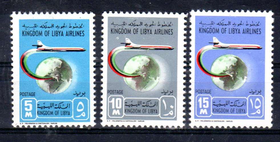 Libye; 1-10-1965; Lignes aériennes royales; YT 197 - 199; neuf **, Lot 51543
