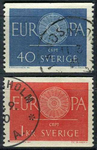 SUEDE 1960 OBLITERE N° 454 455 europa