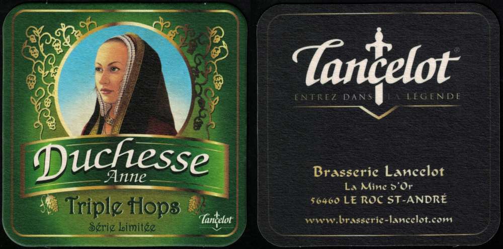 France Sous Bock Beermat Coaster Bière Beer Duchesse Anne Triple Hops Lancelot Série Limitée SU