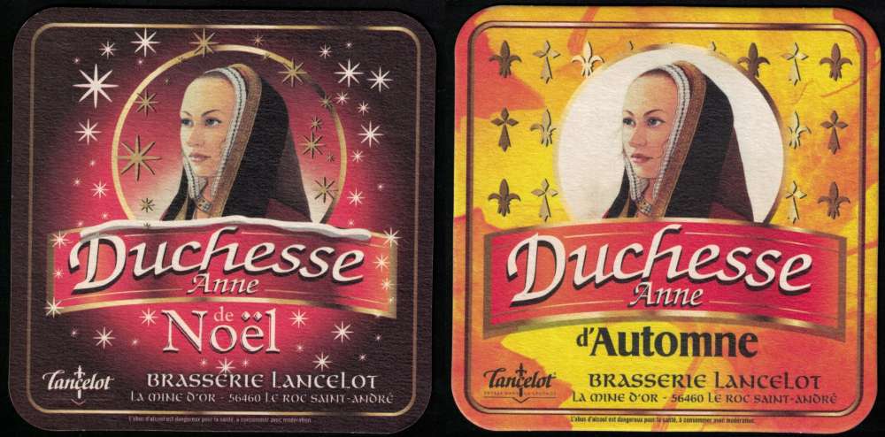 France Sous Bock Beermat Coaster Bière Beer Lancelot Duchesse Anne de Noël et d'Automne SU