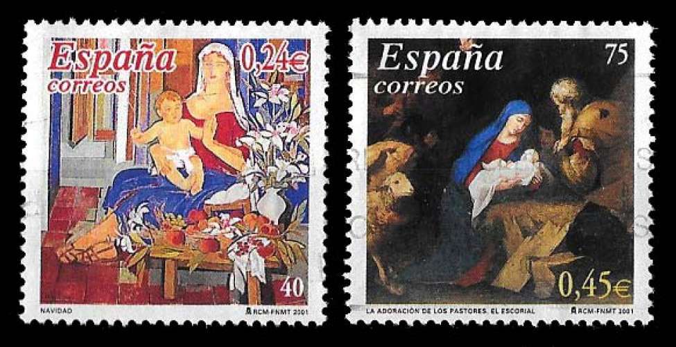 Espagne 2001 - Y&T 3391/3392 (o) - Christmas