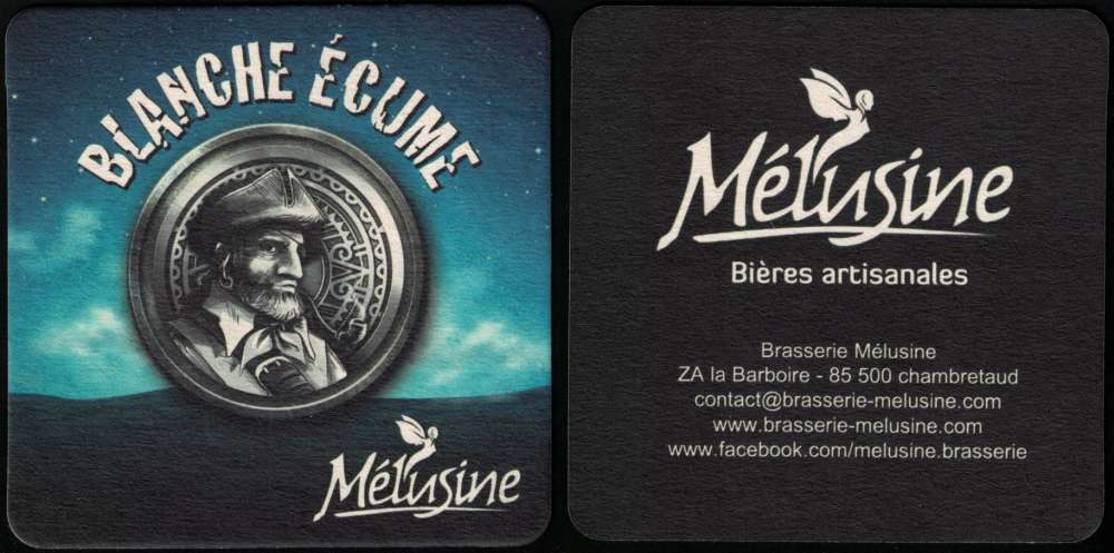 France Sous Bock Beermat Coaster Bière Beer Mélusine Blanche écume SU