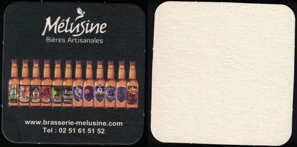 France Sous Bock Beermat Coaster Bière Beer Mélusine Les Bouteilles de la Gamme SU