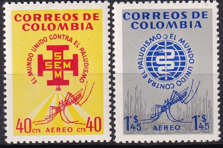 colombie ... P.A. n° 408/409  neufs** ...1962 