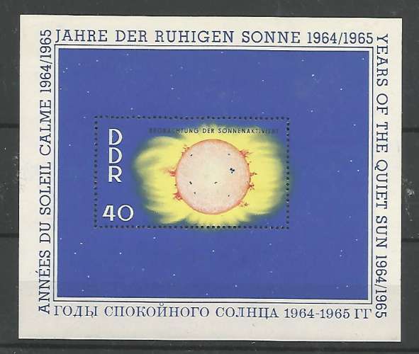 RDA - 1964 - Année Intern. Soleil Calme - Bloc n° 15 / 7 - Neuf ** 