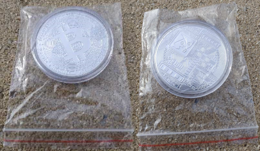 Monnaie Bitcoin plaquée Argent