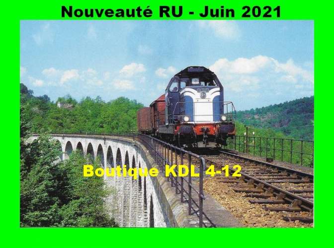 RU 1883 - Train - Loco BB 66117 sur le viaduc de Salsignac - ANTIGNAC - Cantal - SNCF