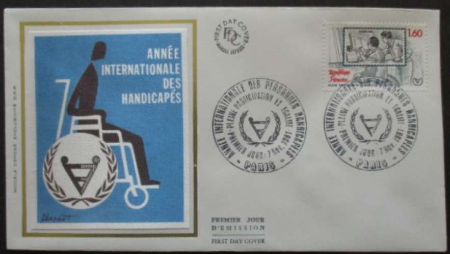 FRANCE FDC Année des handicapés 07-11-1981 Paris