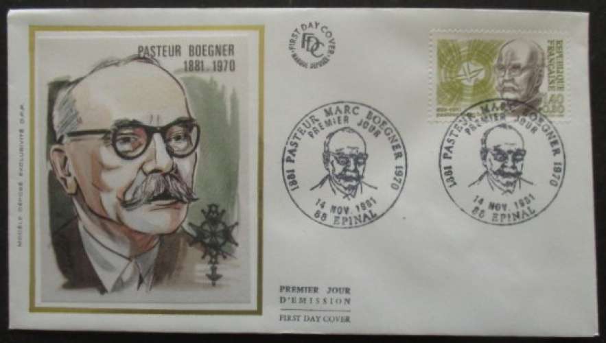 FRANCE FDC Pasteur Boegner 14-11-1981 Epinal