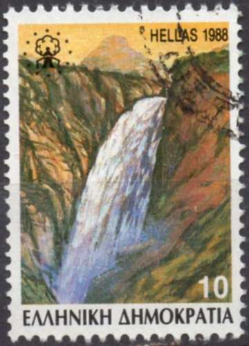 H112 - Y&T n° 1675A - oblitéré - Chutes d'eau Village de Katarraktis - 1988 - Grèce