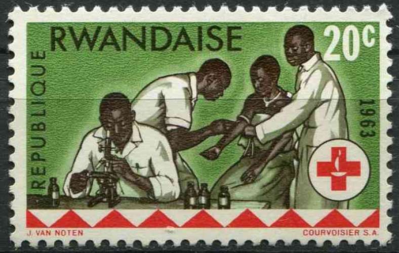 RWANDA 1963 NEUF* charnière N° 45 Croix-Rouge
