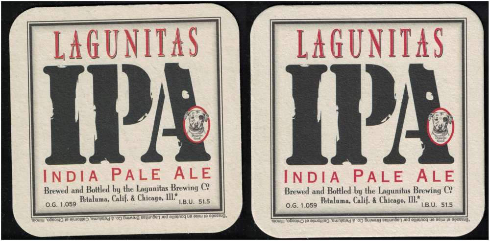 Etats Unis Sous Bock Beermat Coaster Bière Beer Lagunitas IPA India Pale Ale