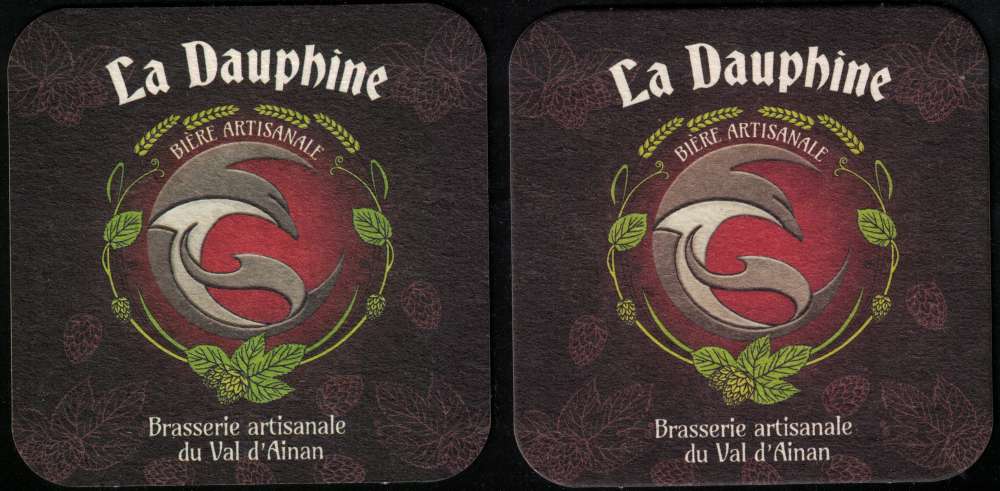 France Sous Bock Beermat Coaster La Dauphine Bière Brasserie Artisanale du Val d'Ainan