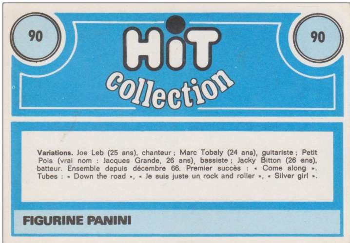 CARTE HIT COLLECTION FIGURINE PANINI N° 90 - VARIATIONS - Disques EMI