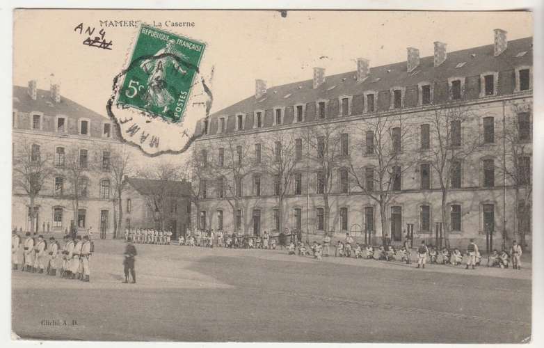 cpa 72 Mamers La Caserne ( cachet convoyeur )