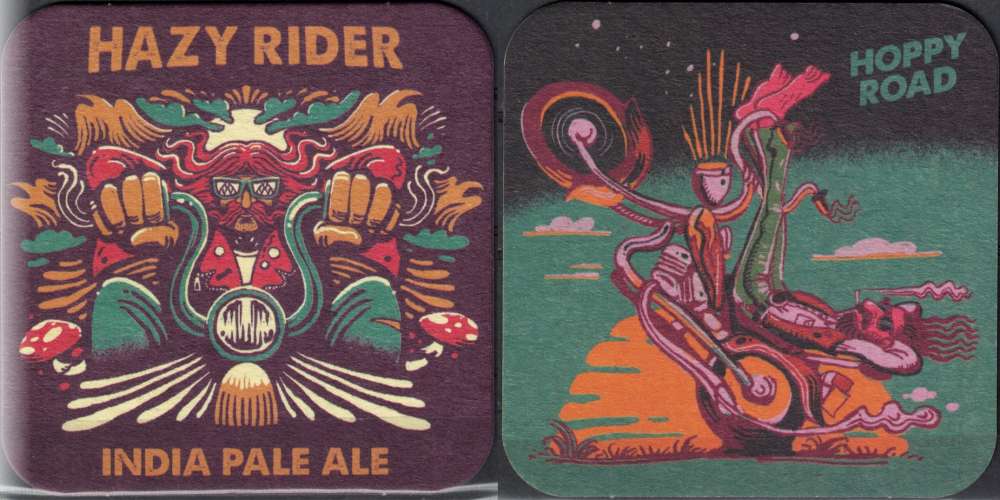 France Sous Bock Beermat Coaster Brasserie Hoppy Road Hazy Rider India Pale Ale 54 Maxéville