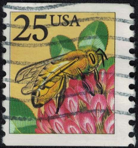 Etats Unis 1988 Oblitéré Used Insecte Honey Bee Abeille Y&T US 1827 SU