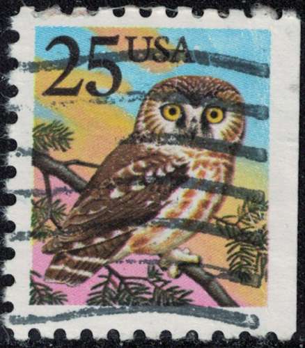 Etats Unis 1988 Oiseau Rapace Aegolius funereus Nyctale de Tengmalm Chouette Boréale Y&T US 1813 SU