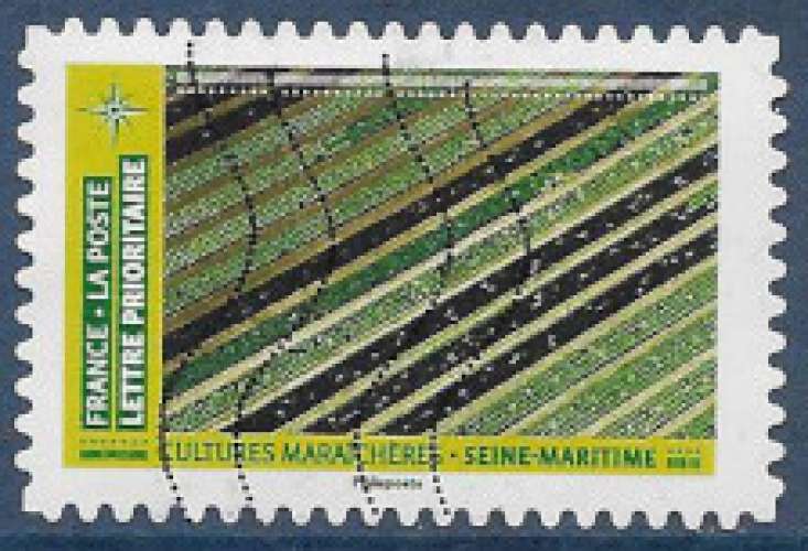 FRANCE 2021 : yt 1951 Oblitéré/Used # Mosaïque de paysages - Culture maraichères, Seine-Maritime