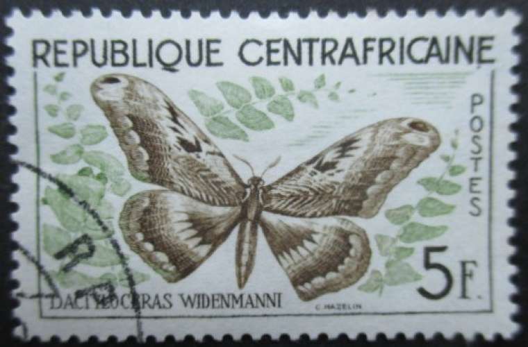 CENTRAFRIQUE N°8 Papillon oblitéré