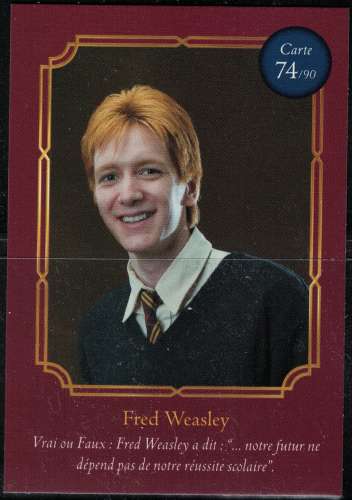 Carte Harry Potter Auchan Wizarding World Fred Weasley N° 74