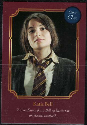 Carte Harry Potter Auchan Wizarding World Katie Bell N° 67