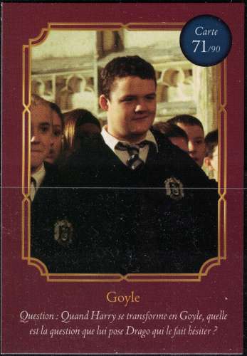 Carte Harry Potter Auchan Wizarding World Goyle N° 71