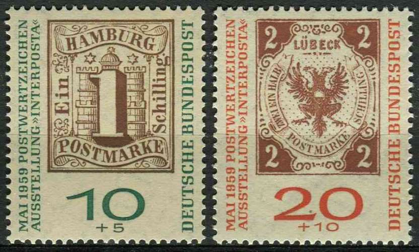 ALLEMAGNE RFA 1959 NEUF** MNH N° 181 182