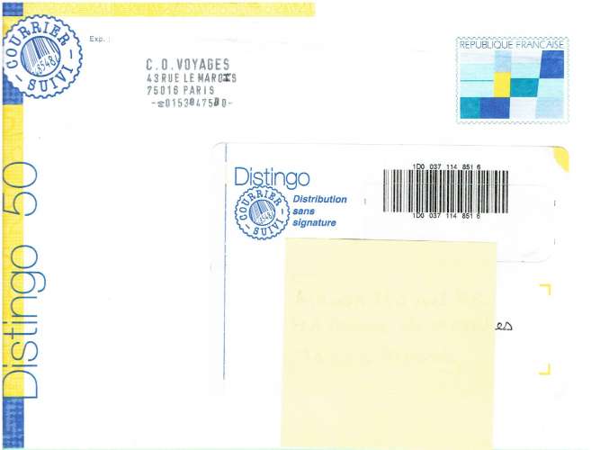 FRANCE 1991 - ENTIER POSTAL DISTINGO 50 SUIVI YT 2011-E NON OBLITÉRÉ. 