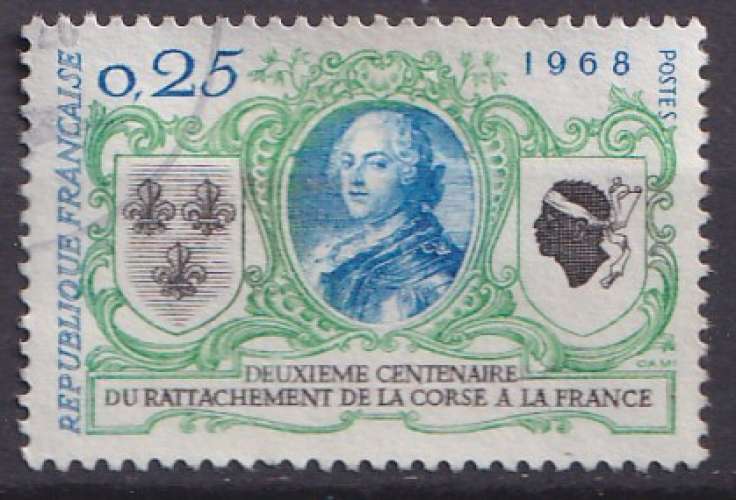 France 1968 Y&T 1572 oblitéré - Rattachement de la Corse 