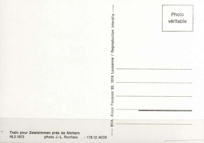 BVA 178-10 - Train, automotrice vers MATTERN - Suisse - MOB