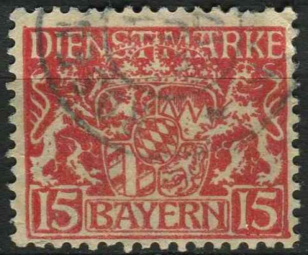 Allemagne Bavière 1916 oblitéré SERVICE N° 20
