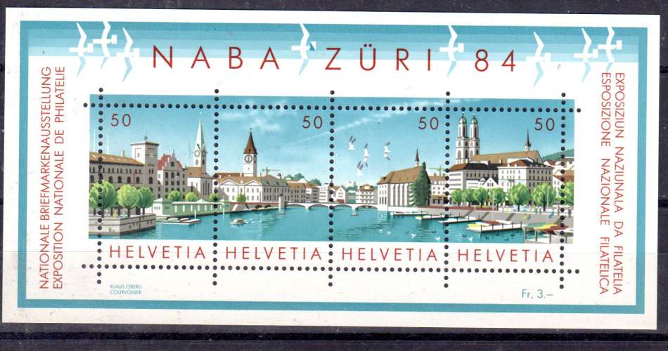 Suisse 1984; Exposition nationale à Zurich, BF YT 24; neuf **, Lot 53062-2