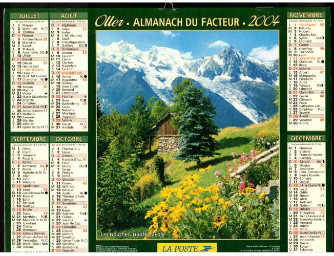 Calendrier 2004 almanach du facteur  Oller