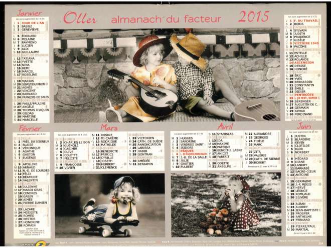 Calendrier 2015 almanach du facteur  Oller  Kim Anderson 2014 NBM Bonner Studio AG Switzerland