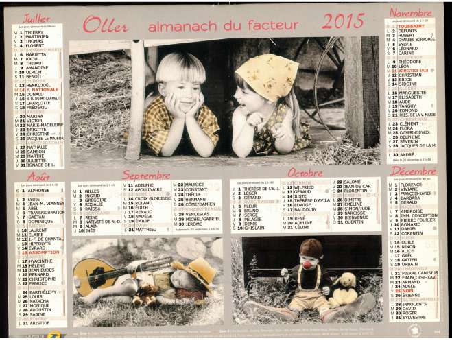 Calendrier 2015 almanach du facteur  Oller  Kim Anderson 2014 NBM Bonner Studio AG Switzerland