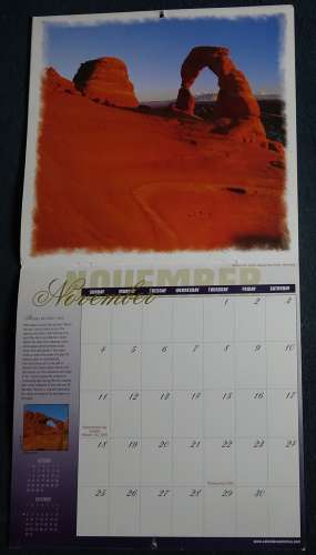 Calendrier 2001 14 month calendar Utha's National Parks