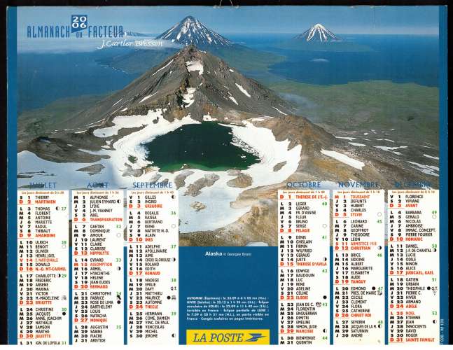 Calendrier 2006 almanach du facteur  J Cartier Bresson - Hawaï, Polynésie - Alaska