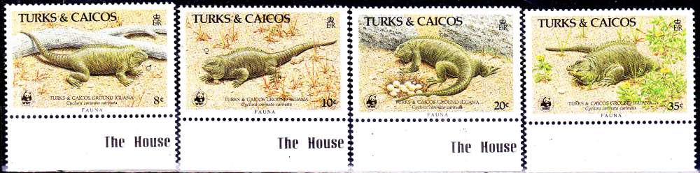 Turks et Caiques 758 / 61 Protection de la faune / Le varan / WWF