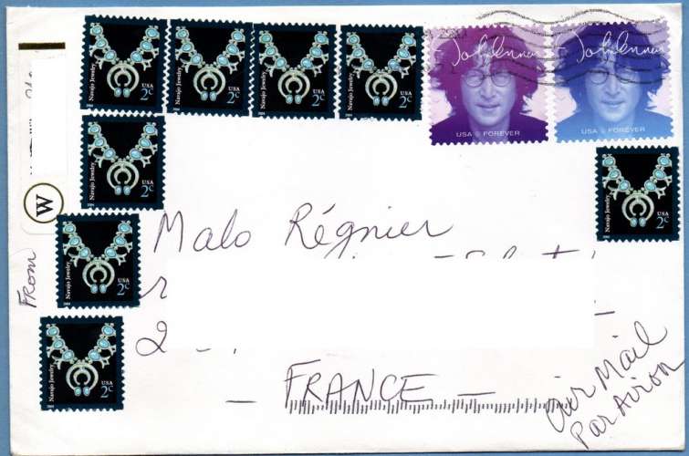 USA John LENNON (2 nuances ADH) + complément / lettre  > France