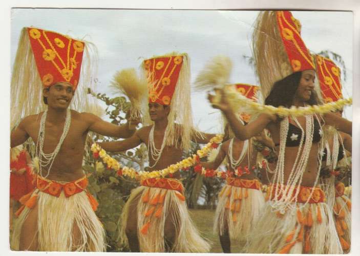 cpm Polynésie  Tahiti Groupe de Danse Telaeva timbrée YT 94 golf