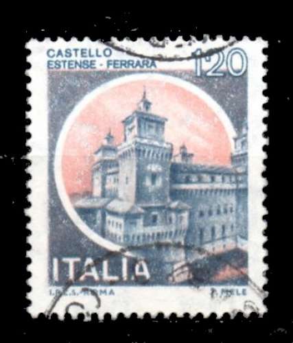 Italie Yvert N°1441 Oblitéré 1980 Château ESTENSE FERRARA