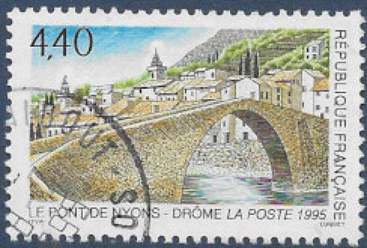 FRANCE 1995 : yt 2956 Oblitéré/Used #  Le pont roman de Nyons (Drôme)