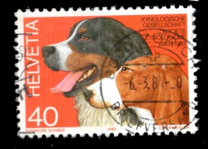 Suisse Yvert N°1186 Oblitéré 1983 Chiens