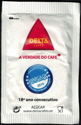 Portugal Sachet Sucre Sugar packet Hora Delta 16h38 Hora de Continuar