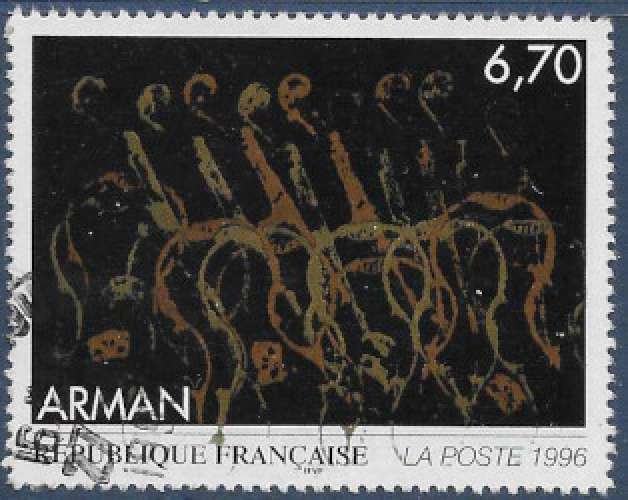 FRANCE 1996 : yt 3023 Oblitéré/Used # Arman (1928-2005), peintre, sculpteur