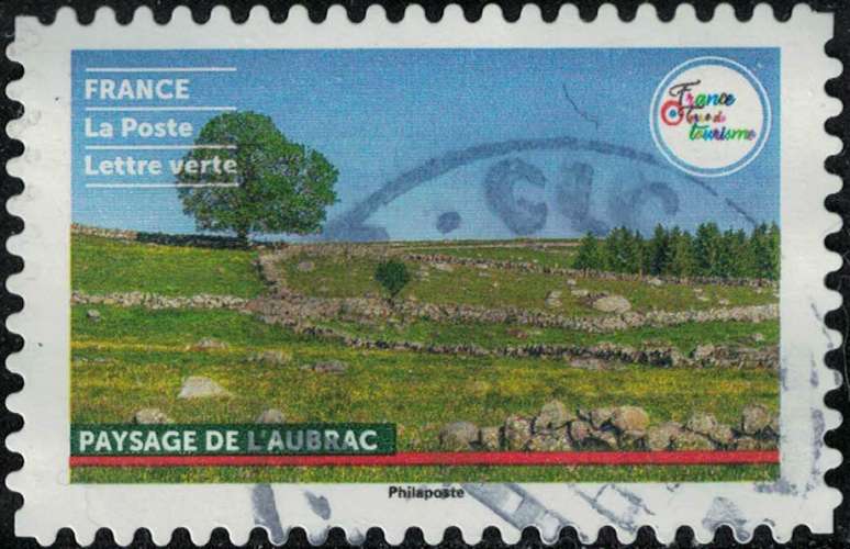 France 2021 Oblitéré rond Used Terre de Tourisme Sites Naturels Paysage de l'Aubrac SU