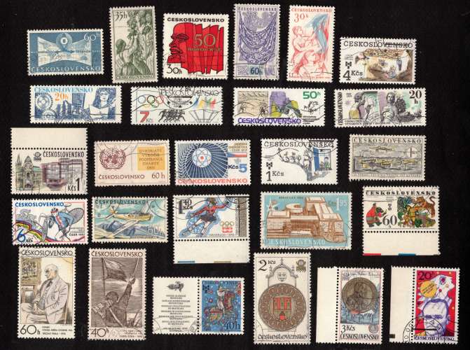 Tchécoslovaquie lot de 26 timbres (o)  tous différents