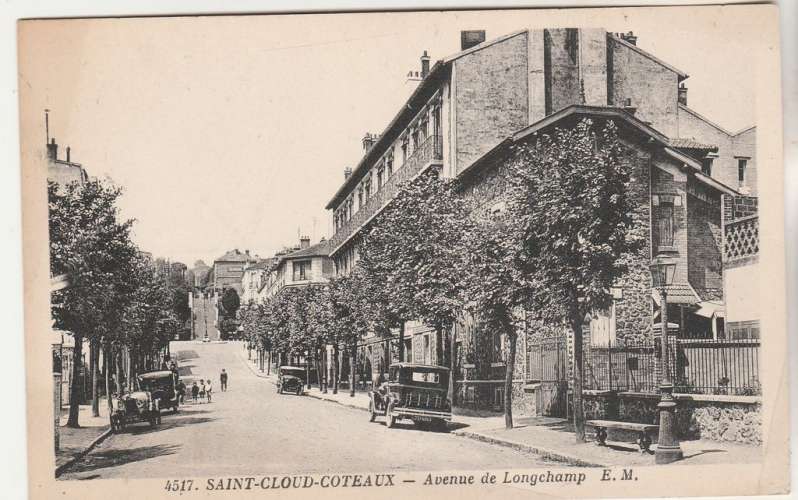 cpsm 92 Saint-Cloud-Coteaux Avenue de Longchamp ( automobiles )